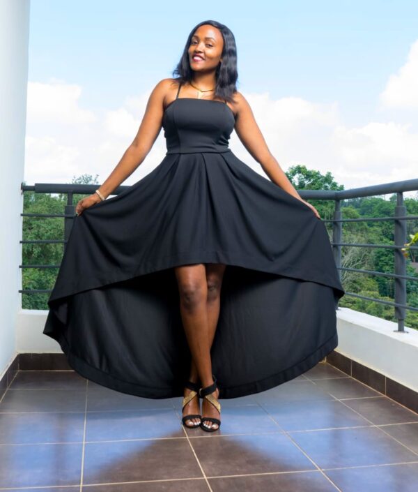 JeniBerry Bespoke Collections High low black off shoulder size 10,12 dress